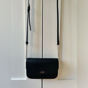 Kate Spade Black Leather Chain Strap Crossbody Shoulder Bag